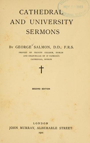 Cover for Cathedral and university sermons.