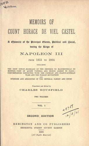 Cover for Memoirs