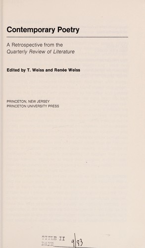 Cover for Contemporary Poetry