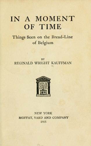 Cover for In a moment of time