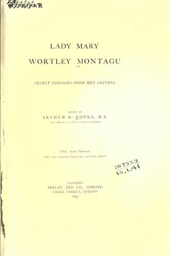 Cover for Lady Mary Wortley Montagu