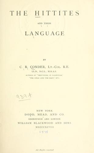 Cover for The Hittites and their language