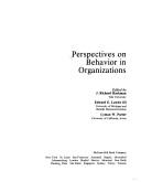 Cover for Perspectives on behavior in organizations