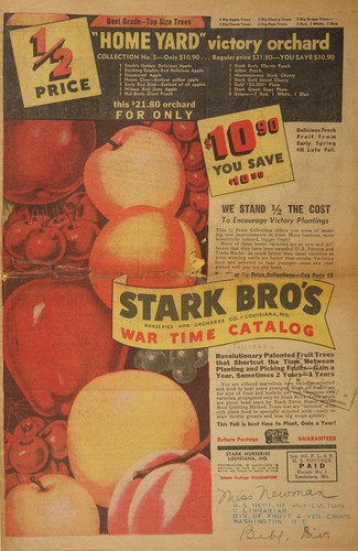 Cover for Stark Bro's war time catalog