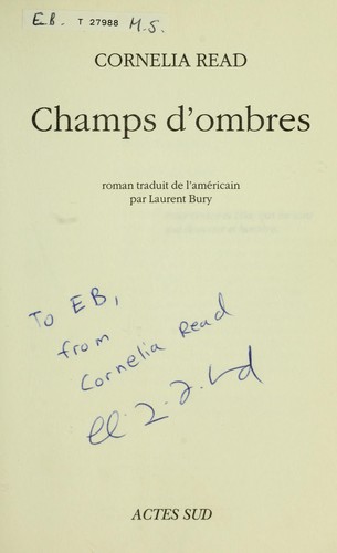 Cover for Champs d'ombres