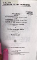 Cover for Proposals for electoral college reform