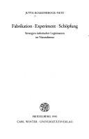 Cover for Fabrikation, Experiment, Schöpfung