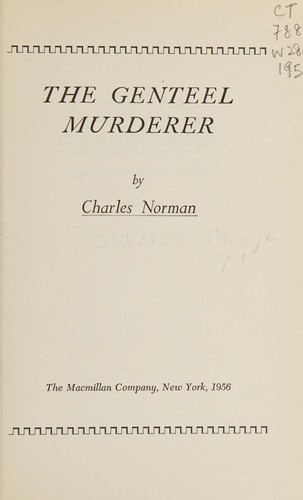 Cover for The genteel murderer.