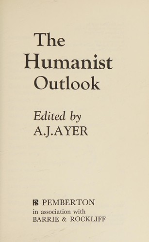 Cover for The humanist outlook