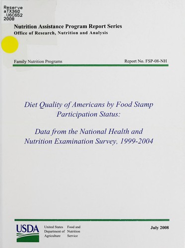 Cover for Diet quality of Americans by food stamp participation status