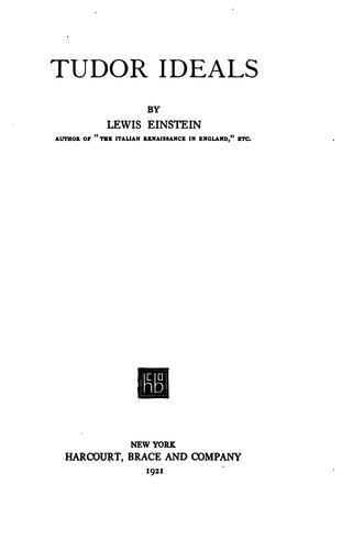 Cover for Tudor ideals.