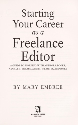 Cover for Starting your career as a freelance editor