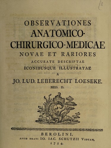 Cover for Observationes anatomico-chirurgico-medicae novae et rariores