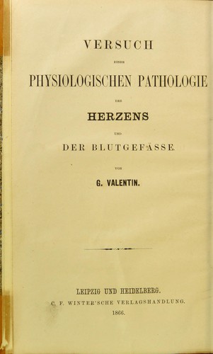 Cover for Versuch einer physiologischen Pathologie des Blutes und der übrigen Körpersäfte
