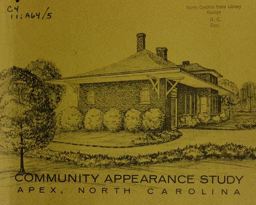 Cover for Community appearance study, Apex, North Carolina