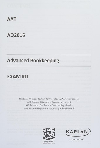 Cover for Advanced Bookkeeping - Study Text