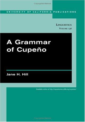 Cover for A grammar of Cupeño