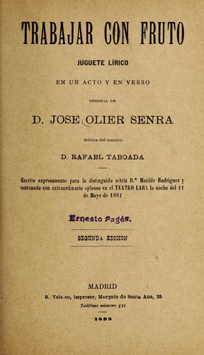 Cover for Trabajar con fruto
