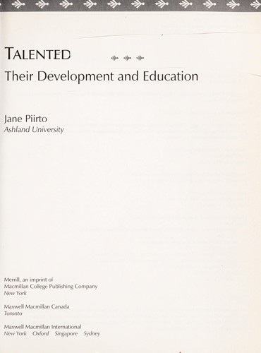 Cover for Talented children and adults