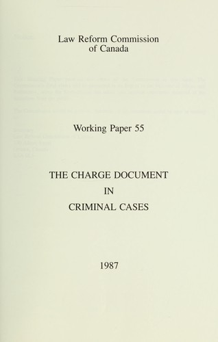 Cover for The charge document in criminal cases