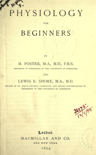 Cover for Physiology for beginners.