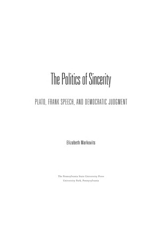 Cover for The politics of sincerity