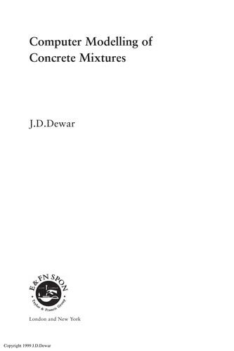 Cover for Computer modelling of concrete mixtures