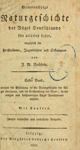 Cover for Gemeinnützige Naturgeschichte Deutschlands nach allen drey Reichen