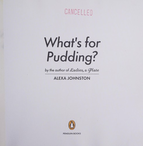 Cover for What's for Pudding?