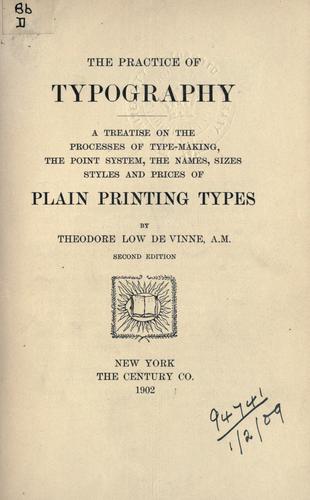 Cover for The practice of typography