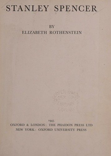 Cover for Stanley Spencer