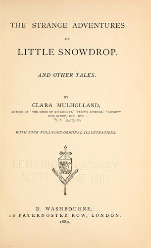 Cover for The strange adventures of little Snowdrop and other tales