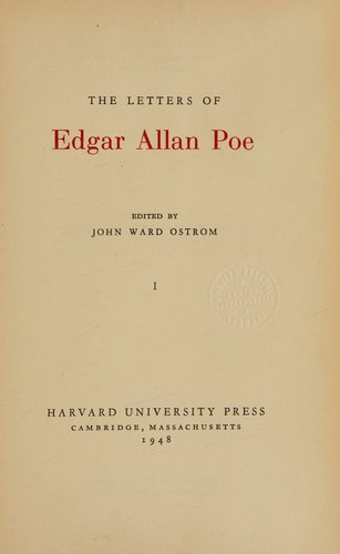 Cover for The letters of Edgar Allan Poe