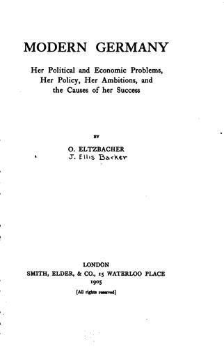 Cover for Modern Germany