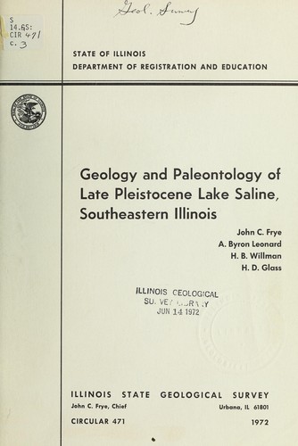 Cover for Geology and paleontology of late Pleistocene Lake Saline, southeastern Illinois