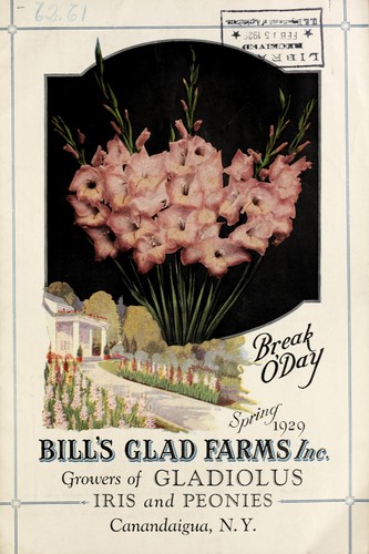 Cover for Complete descriptive and illustrated gladiolus catalog for 1929