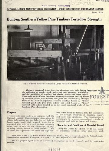 Cover for [Structural timbers]