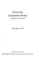Cover for Construction specifications writing