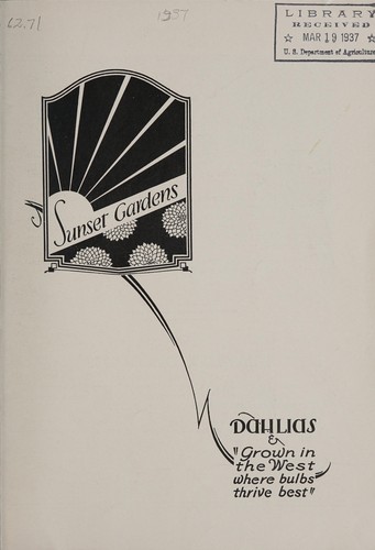 Cover for Dahlias "grown in the West where bulbs thrive best"