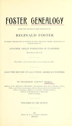 Cover for Foster genealogy