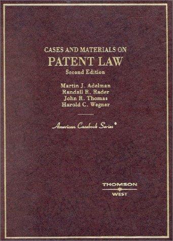 Cover for Cases and materials on patent law