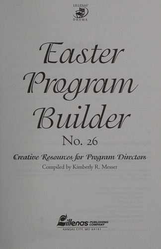 Cover for Easter program builder 26
