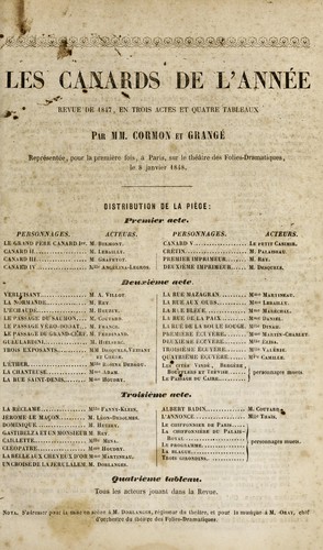 Cover for Les canards de l'annee