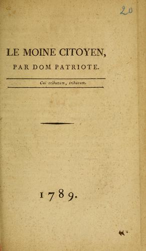 Cover for Le moine citoyen