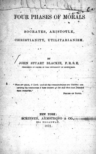 Cover for Four phases of morals