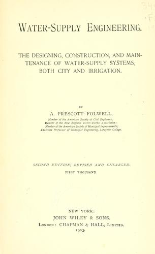 Cover for Water-supply engineering