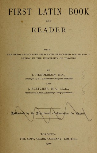 Cover for First Latin book and reader