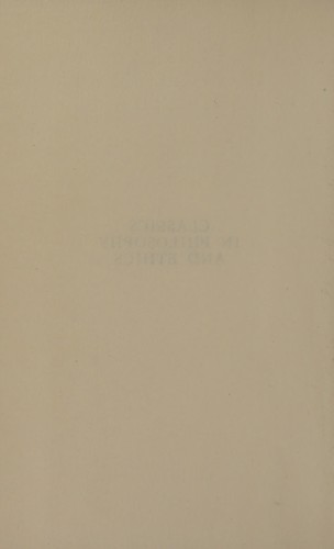 Cover for Classics in philosophy and ethics