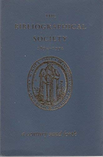 Cover for The Bibliographical Society, 1892-1992.