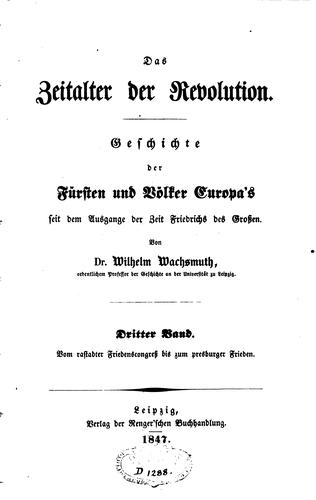 Cover for Das Zeitalter der Revolution.